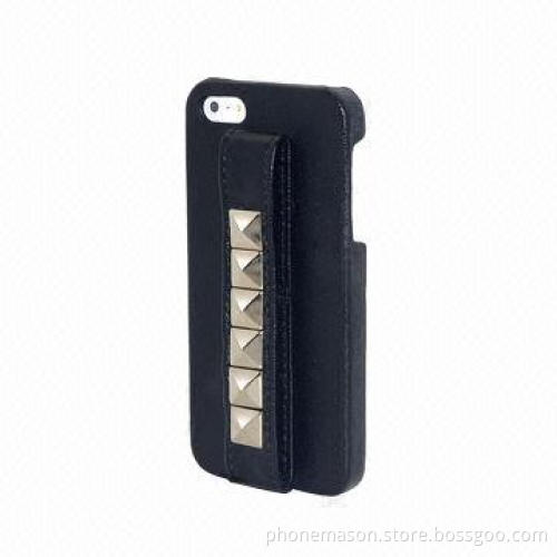 PU style hand holder stud case for iPhone